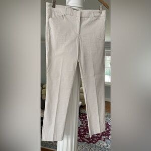 Dalia women: white and tan pin striped Ankle pants size 12 . 70% cotton